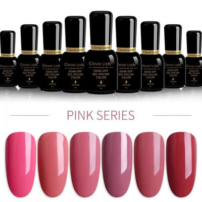 6 Colors Pink Full Cover Soak Off Non Toxic Nail Polish