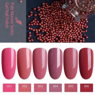 6 Colors Pink Full Cover Soak Off Non Toxic Nail Polish