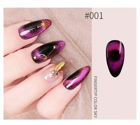 Beauty Salon Non Toxic Nail Polish , 6 Colors 9D Cateye Gel Nail Polish