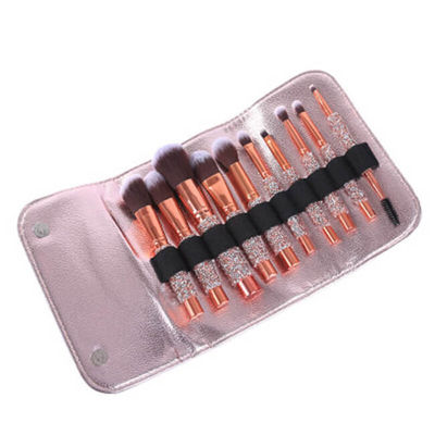 Rose Golden Shining 10pcs Eye And Face Brush Set