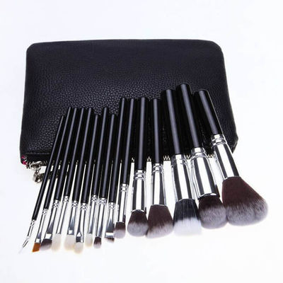 Custom Logo Black Face And Eye Makeup Brush Set