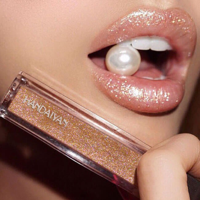Natural Shimmer Lip Gloss Set , Glitter Waterproof Long Lasting Lip Gloss