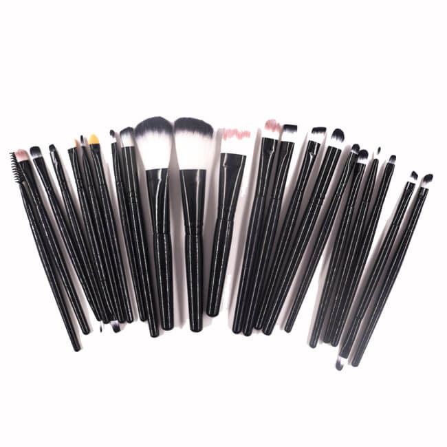 Black Synthetic Makeup Brushes Set , 22 Pieces Makeup Brush Set Foundation