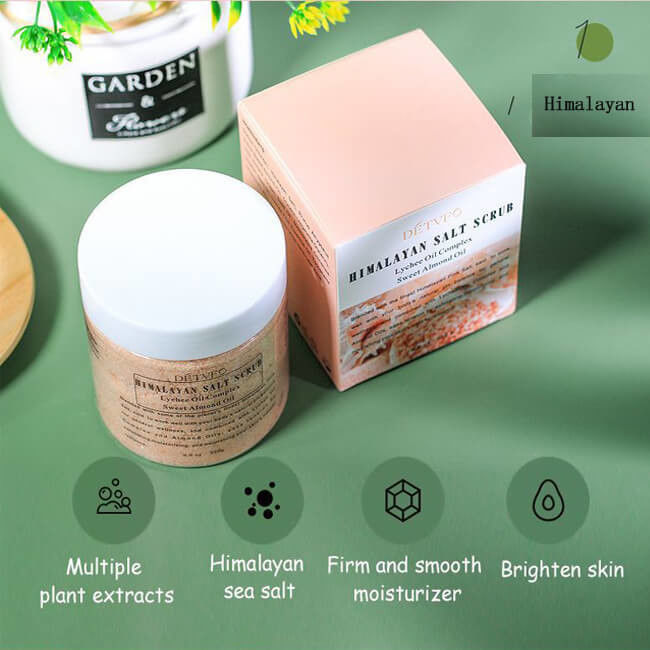 Custom Logo Label Whitening Himalayan Salt Body Scrub